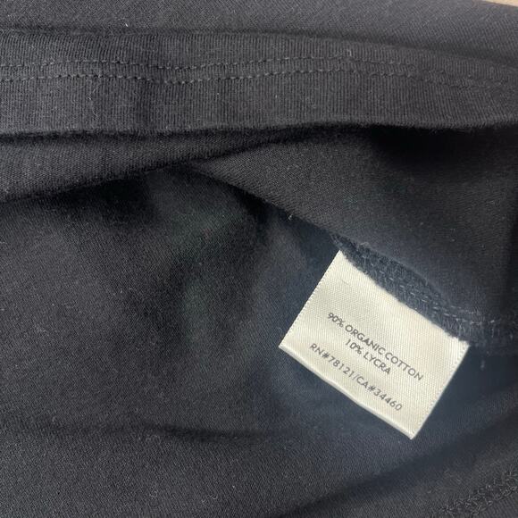 Eileen Fisher Organic Cotton Black Scoop Neck 3/4 Sleeve Top Sz Small Basic - Picture 6 of 6